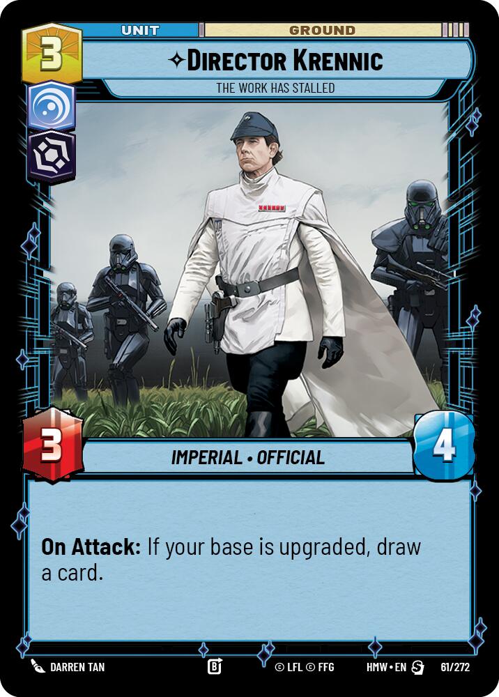 Director Krennic - The Work Has Stalled – Homeworlds #61/272 Star Wars: Unlimited card