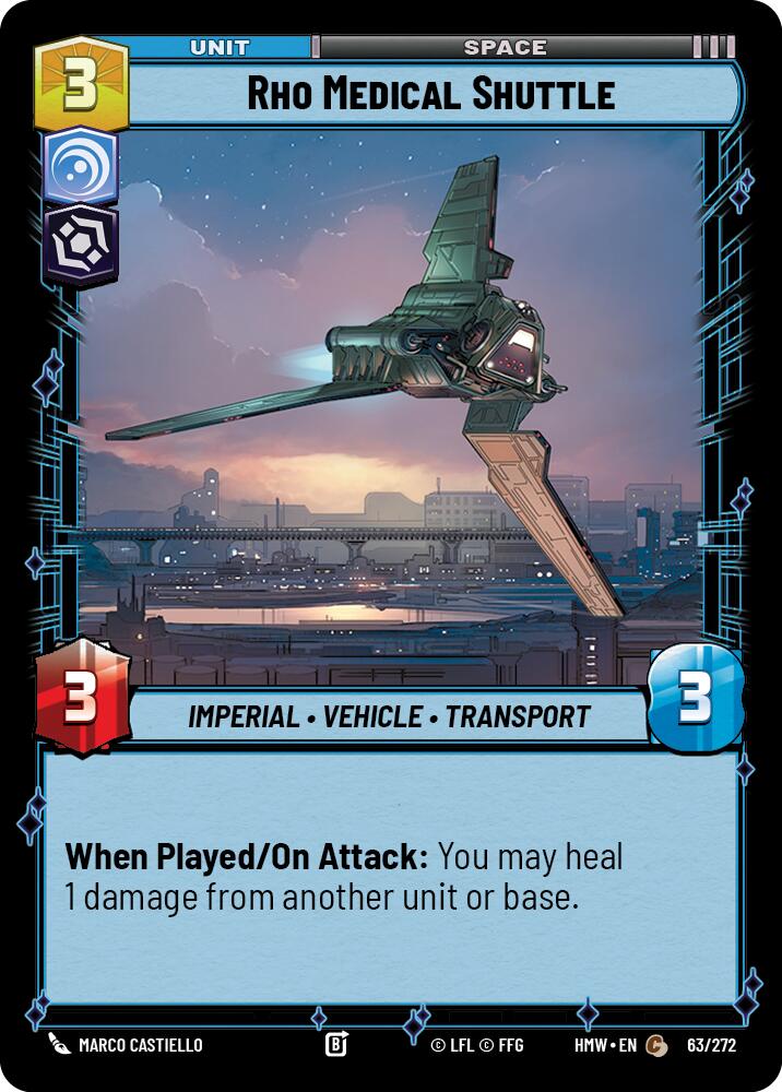 Rho Medical Shuttle – Homeworlds #63/272 Star Wars: Unlimited card