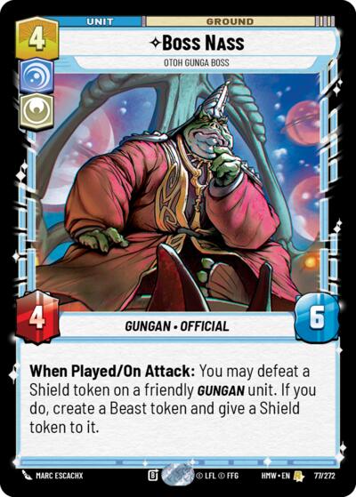 Boss Nass - Otoh Gunga Boss – Homeworlds #77/272 Star Wars: Unlimited card