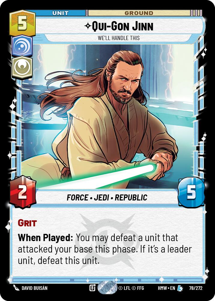 Qui-Gon Jinn - We'll Handle This – Homeworlds #78/272 Star Wars: Unlimited card