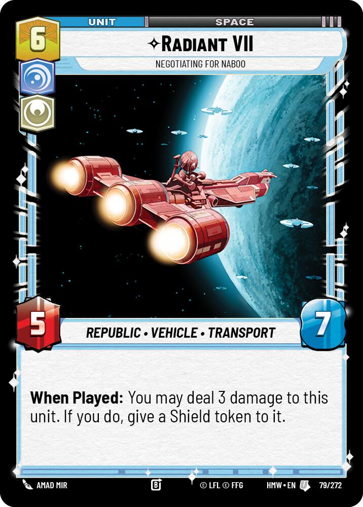 Radiant VII - Negotiating for Naboo – Homeworlds #79/272 Star Wars: Unlimited card