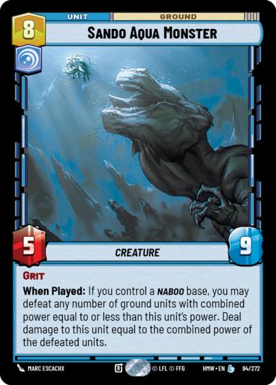 Sando Aqua Monster – Homeworlds #94/272 Star Wars: Unlimited card
