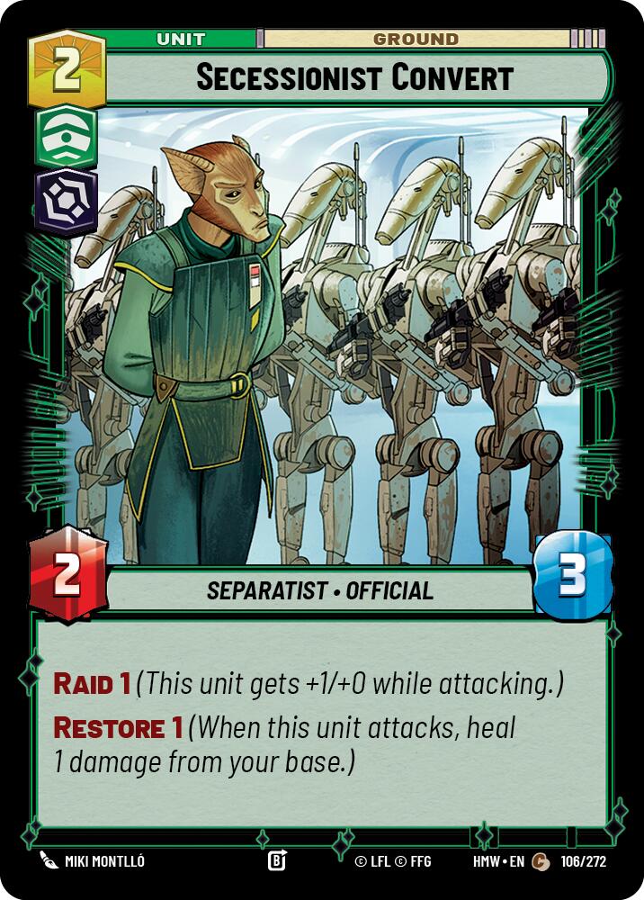 Secessionist Convert – Homeworlds #106/272 Star Wars: Unlimited card