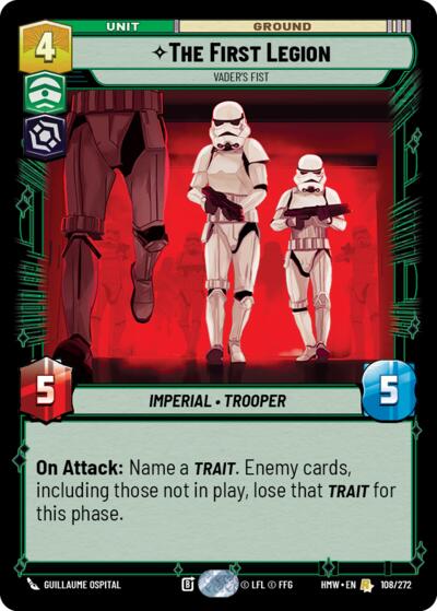 The First Legion - Vader's Fist – Homeworlds #108/272 Star Wars: Unlimited card