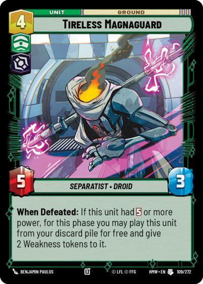 Tireless Magnaguard – Homeworlds #109/272 Star Wars: Unlimited card