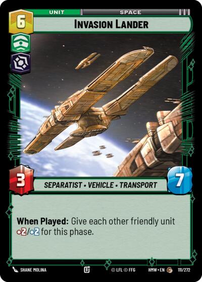 Invasion Lander – Homeworlds #111/272 Star Wars: Unlimited card