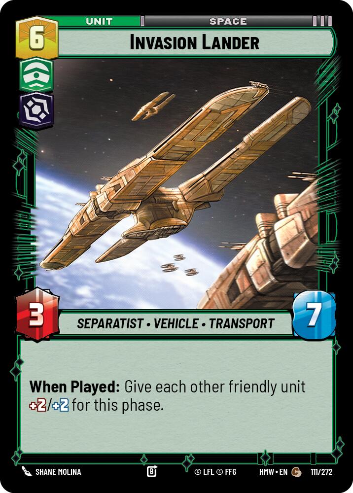 Invasion Lander – Homeworlds #111/272 Star Wars: Unlimited card