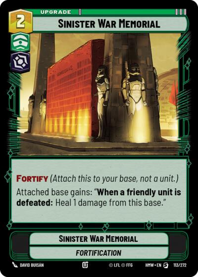 Sinister War Memorial – Homeworlds #113/272 Star Wars: Unlimited card