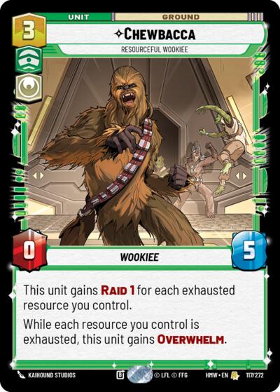 Chewbacca - Resourceful Wookiee – Homeworlds #117/272 Star Wars: Unlimited card