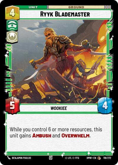 Ryyk Blademaster – Homeworlds #118/272 Star Wars: Unlimited card