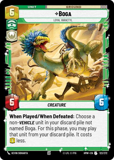Boga - Loyal Varactyl – Homeworlds #122/272 Star Wars: Unlimited card