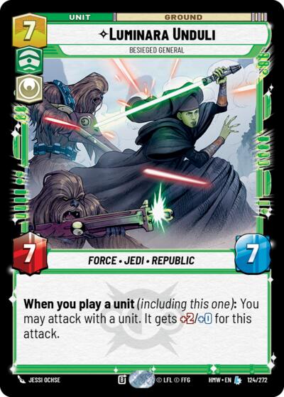 Luminara Unduli - Besieged General – Homeworlds #124/272 Star Wars: Unlimited card