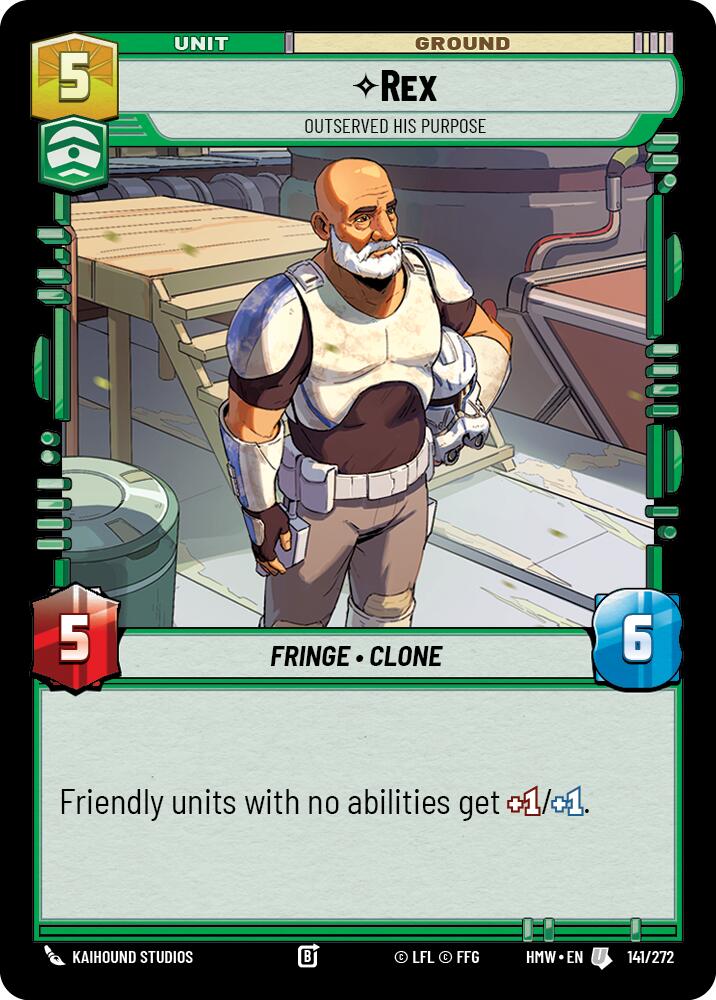 Rex - Outserved His Purpose – Homeworlds #141/272 Star Wars: Unlimited card