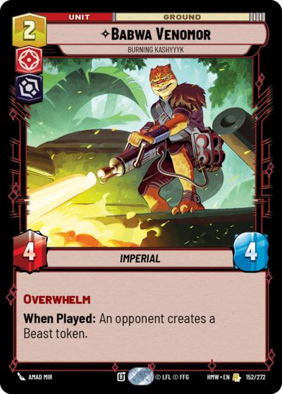 Babwa Venomor - Burning Kashyyyk – Homeworlds #152/272 Star Wars: Unlimited card