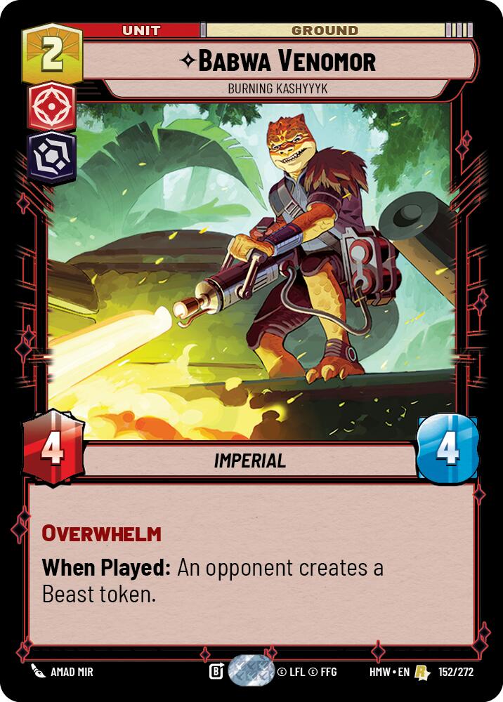 Babwa Venomor - Burning Kashyyyk – Homeworlds #152/272 Star Wars: Unlimited card