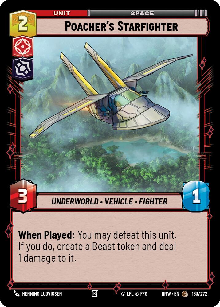 Poacher's Starfighter – Homeworlds #153/272 Star Wars: Unlimited card