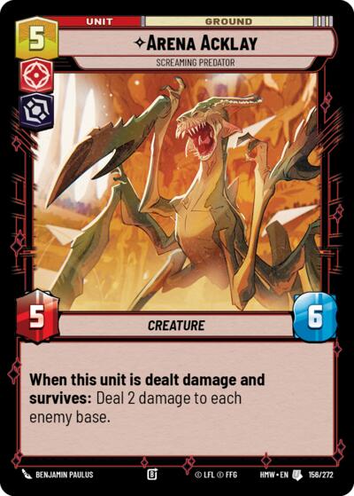Arena Acklay - Screaming Predator – Homeworlds #156/272 Star Wars: Unlimited card