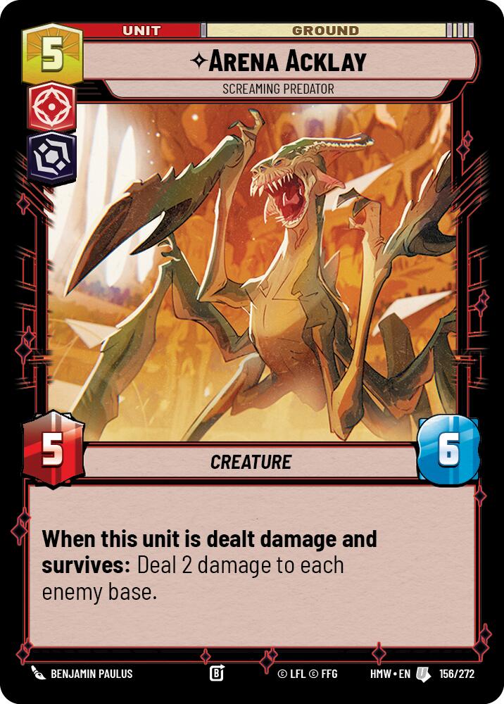 Arena Acklay - Screaming Predator – Homeworlds #156/272 Star Wars: Unlimited card