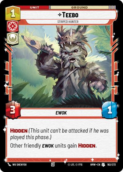 Teebo - Striped Hunter – Homeworlds #162/272 Star Wars: Unlimited card