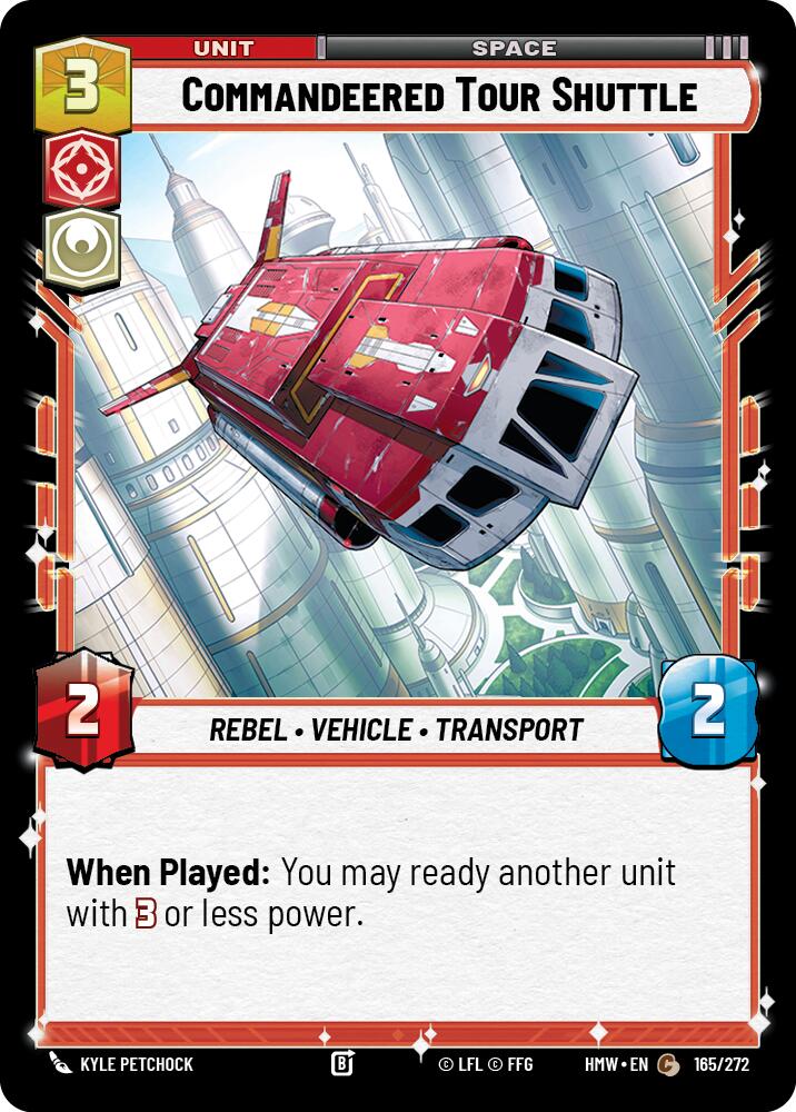 Commandeered Tour Shuttle – Homeworlds #165/272 Star Wars: Unlimited card