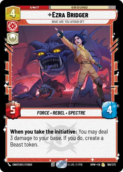 Ezra Bridger - What Are You Afraid Of? – Homeworlds #168/272 Star Wars: Unlimited card
