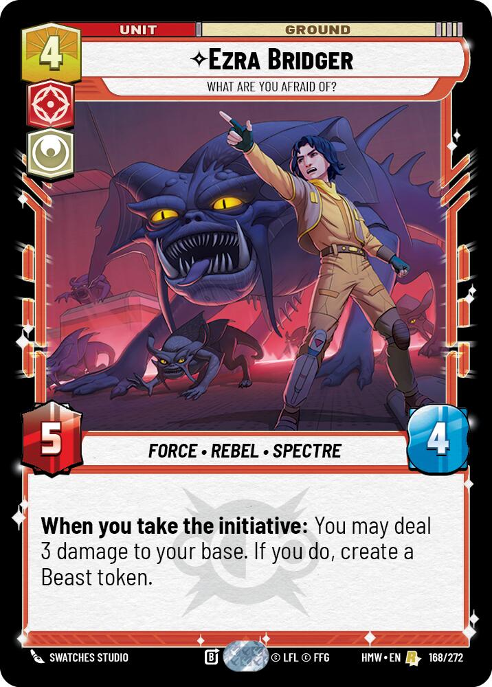 Ezra Bridger - What Are You Afraid Of? – Homeworlds #168/272 Star Wars: Unlimited card