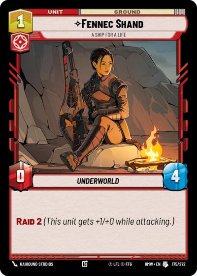 Fennec Shand - A Ship For A Life – Homeworlds #175/272 Star Wars: Unlimited card