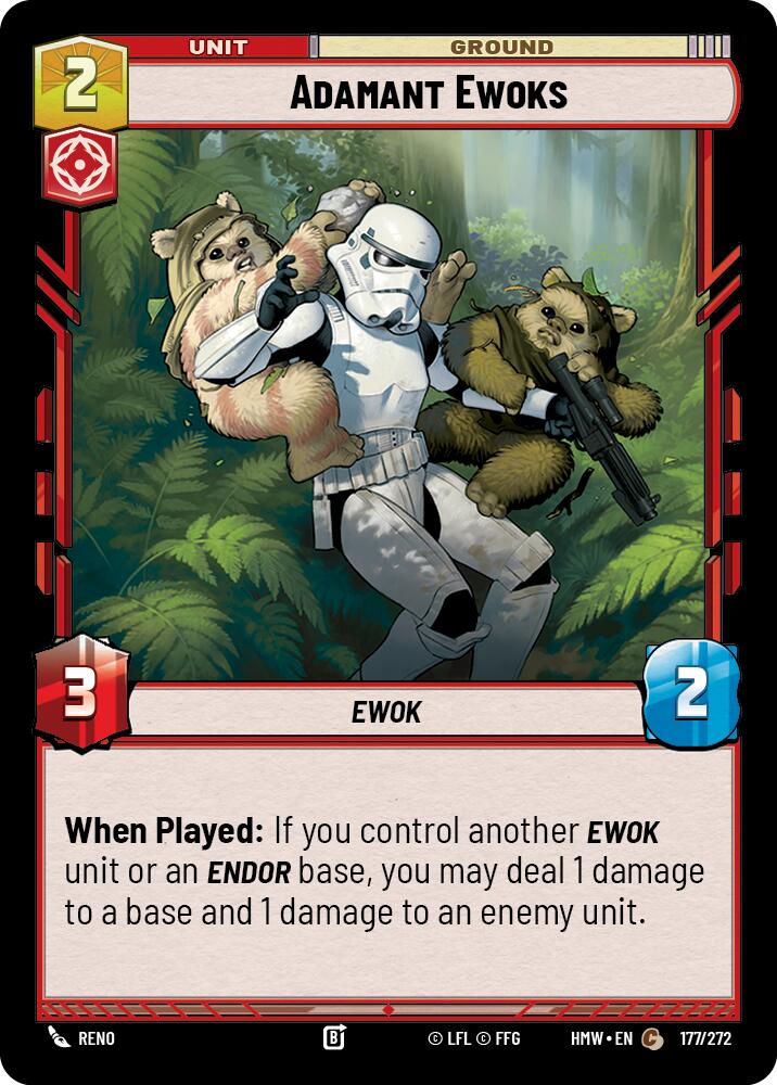 Adamant Ewoks – Homeworlds #177/272 Star Wars: Unlimited card