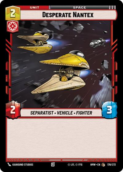 Desperate Nantex – Homeworlds #178/272 Star Wars: Unlimited card
