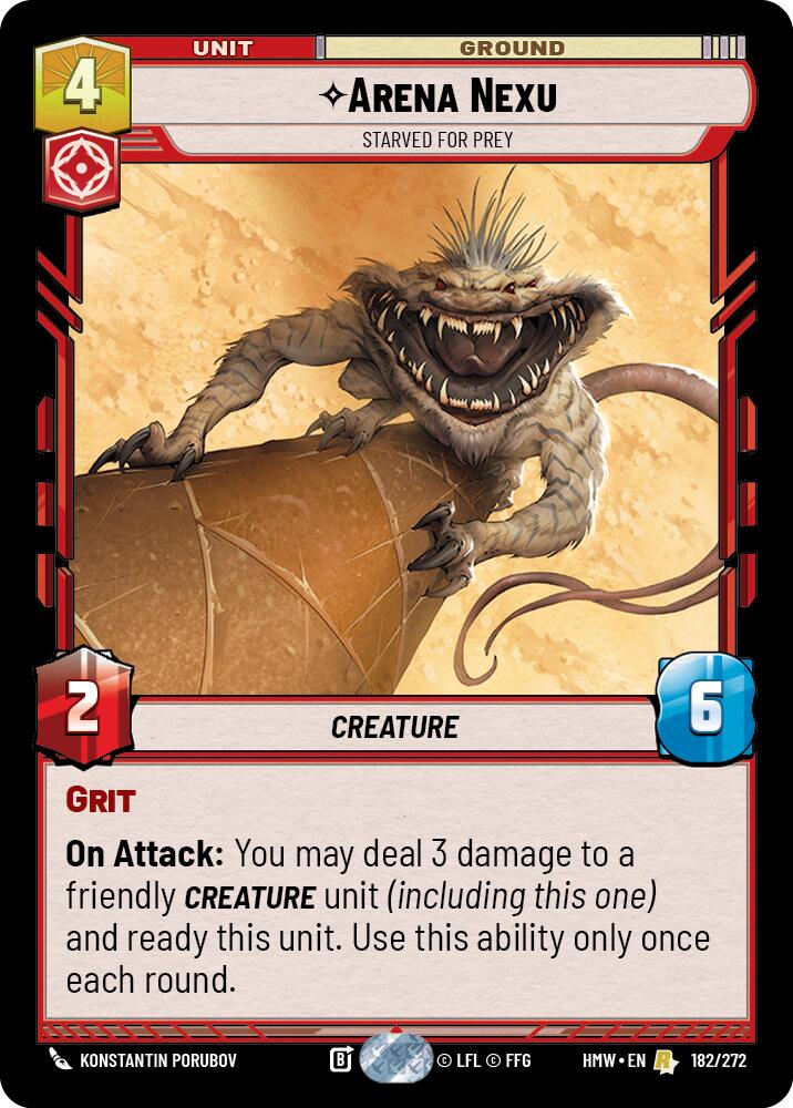 Arena Nexu - Starved for Prey – Homeworlds #182/272 Star Wars: Unlimited card