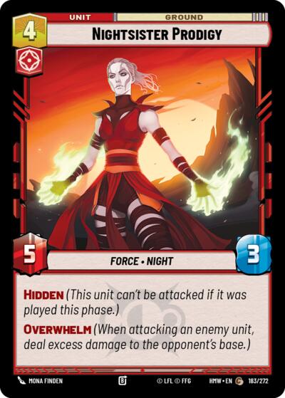 Nightsister Prodigy – Homeworlds #183/272 Star Wars: Unlimited card