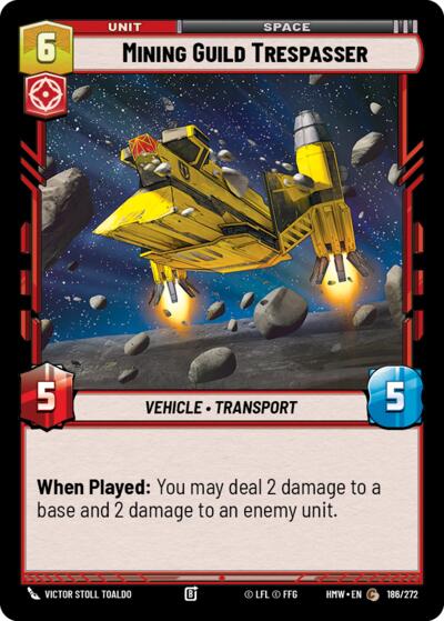 Mining Guild Trespasser – Homeworlds #186/272 Star Wars: Unlimited card