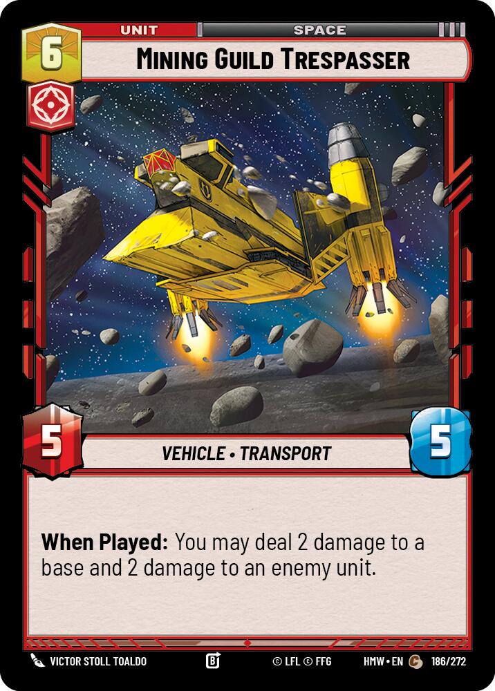 Mining Guild Trespasser – Homeworlds #186/272 Star Wars: Unlimited card
