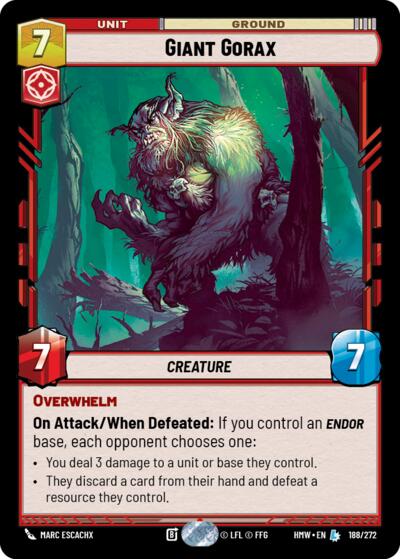Giant Gorax – Homeworlds #188/272 Star Wars: Unlimited card