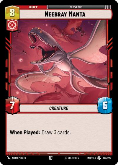 Neebray Manta – Homeworlds #189/272 Star Wars: Unlimited card