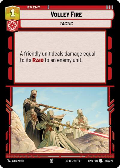 Volley Fire – Homeworlds #192/272 Star Wars: Unlimited card