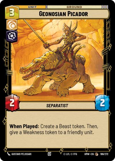 Geonosian Picador – Homeworlds #199/272 Star Wars: Unlimited card