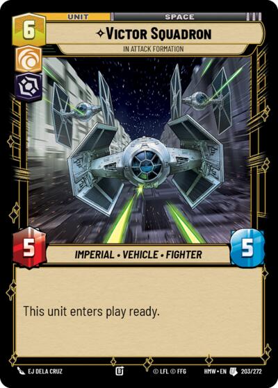 Victor Squadron - In Attack Formation – Homeworlds #203/272 Star Wars: Unlimited card