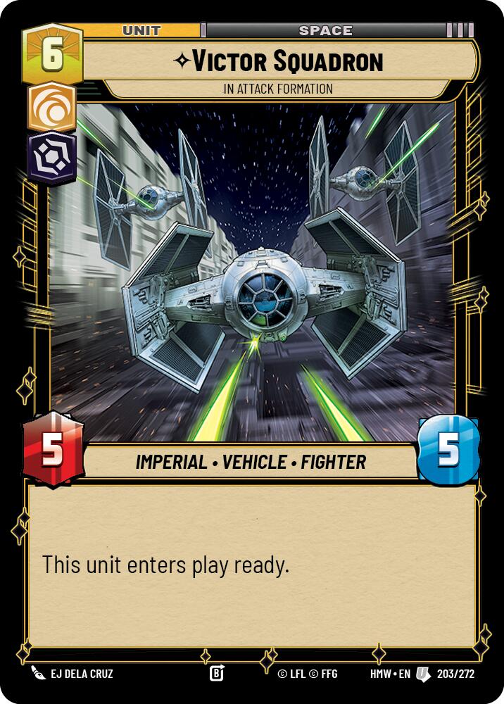 Victor Squadron - In Attack Formation – Homeworlds #203/272 Star Wars: Unlimited card