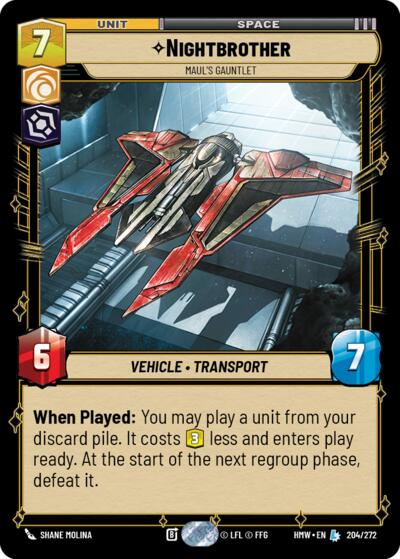 Nightbrother - Maul's Gauntlet – Homeworlds #204/272 Star Wars: Unlimited card