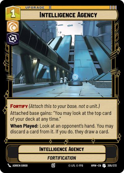 Intelligence Agency – Homeworlds #205/272 Star Wars: Unlimited card