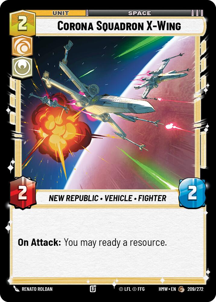 Corona Squadron X-Wing – Homeworlds #209/272 Star Wars: Unlimited card