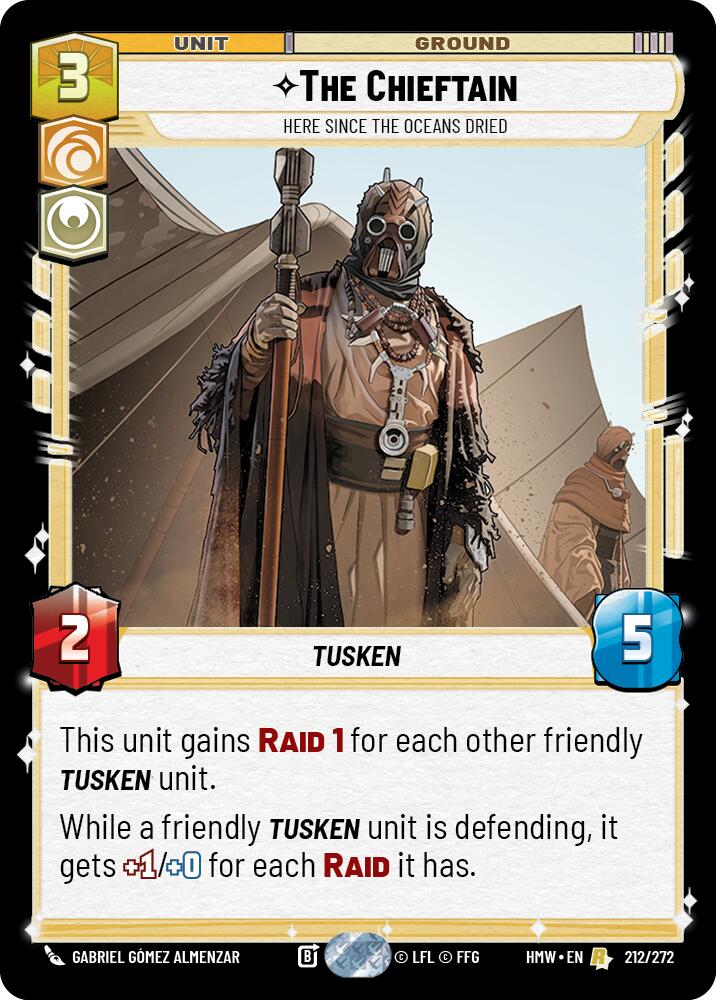 The Chieftain - Here Since the Oceans Dried – Homeworlds #212/272 Star Wars: Unlimited card