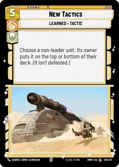 New Tactics – Homeworlds #218/272 Star Wars: Unlimited card