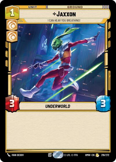 Jaxxon - I Can Hear You Breathing! – Homeworlds #219/272 Star Wars: Unlimited card