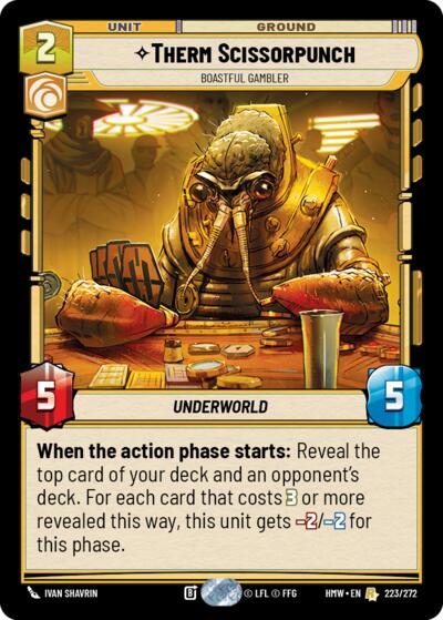 Therm Scissorpunch - Boastful Gambler – Homeworlds #223/272 Star Wars: Unlimited card