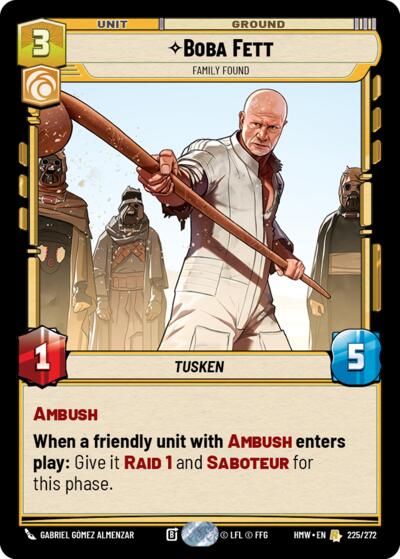 Boba Fett - Family Found – Homeworlds #225/272 Star Wars: Unlimited card