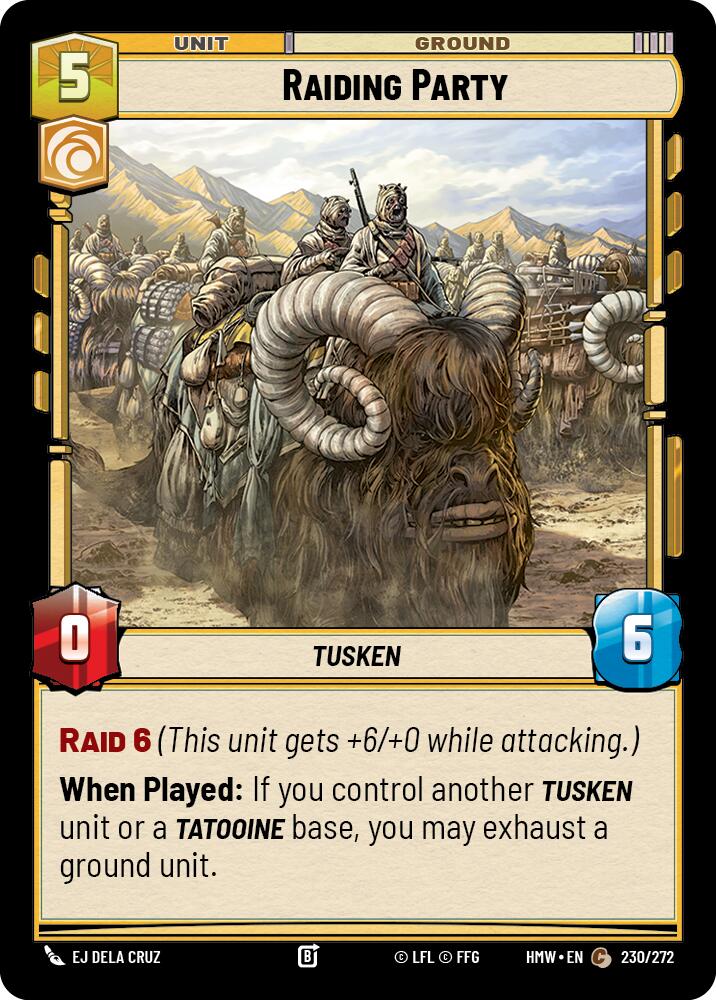 Raiding Party – Homeworlds #230/272 Star Wars: Unlimited card