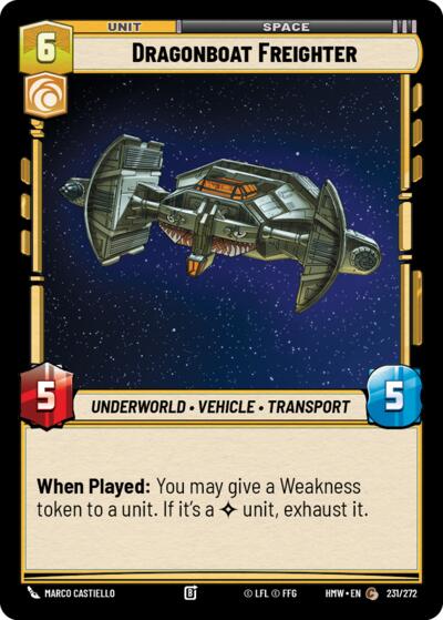 Dragonboat Freighter – Homeworlds #231/272 Star Wars: Unlimited card