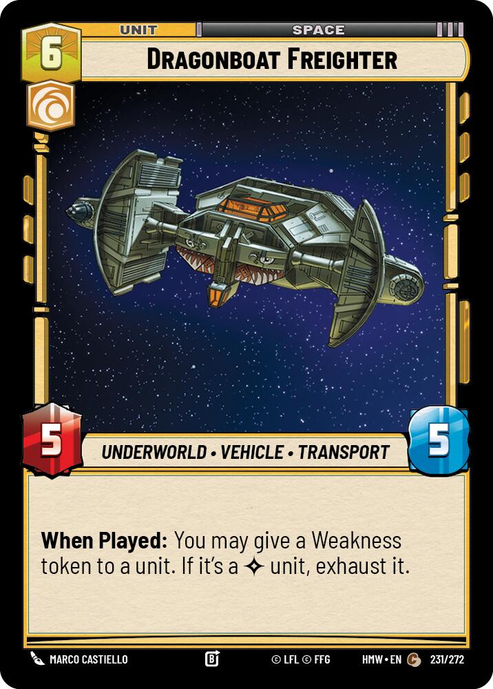 Dragonboat Freighter – Homeworlds #231/272 Star Wars: Unlimited card